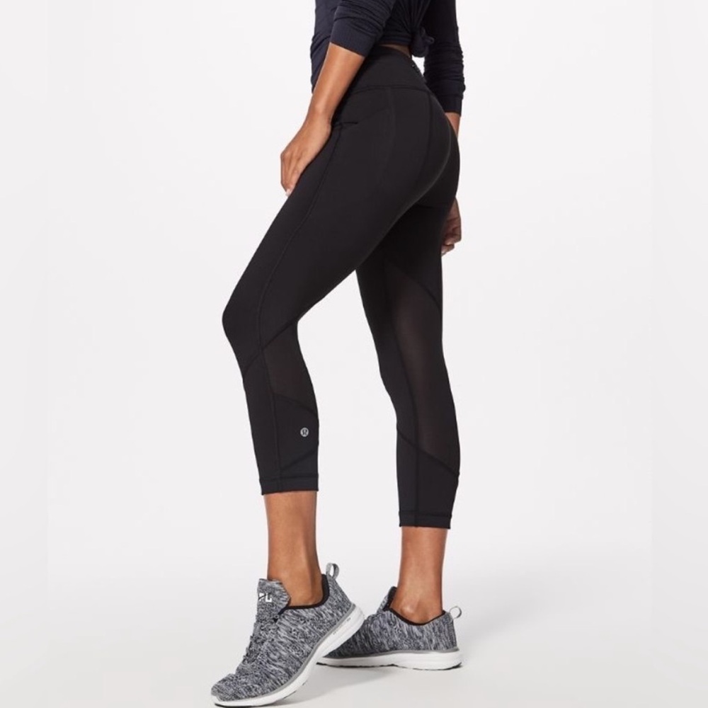 lululemon pace rival crop solid black 22” luxtreme leggings 4